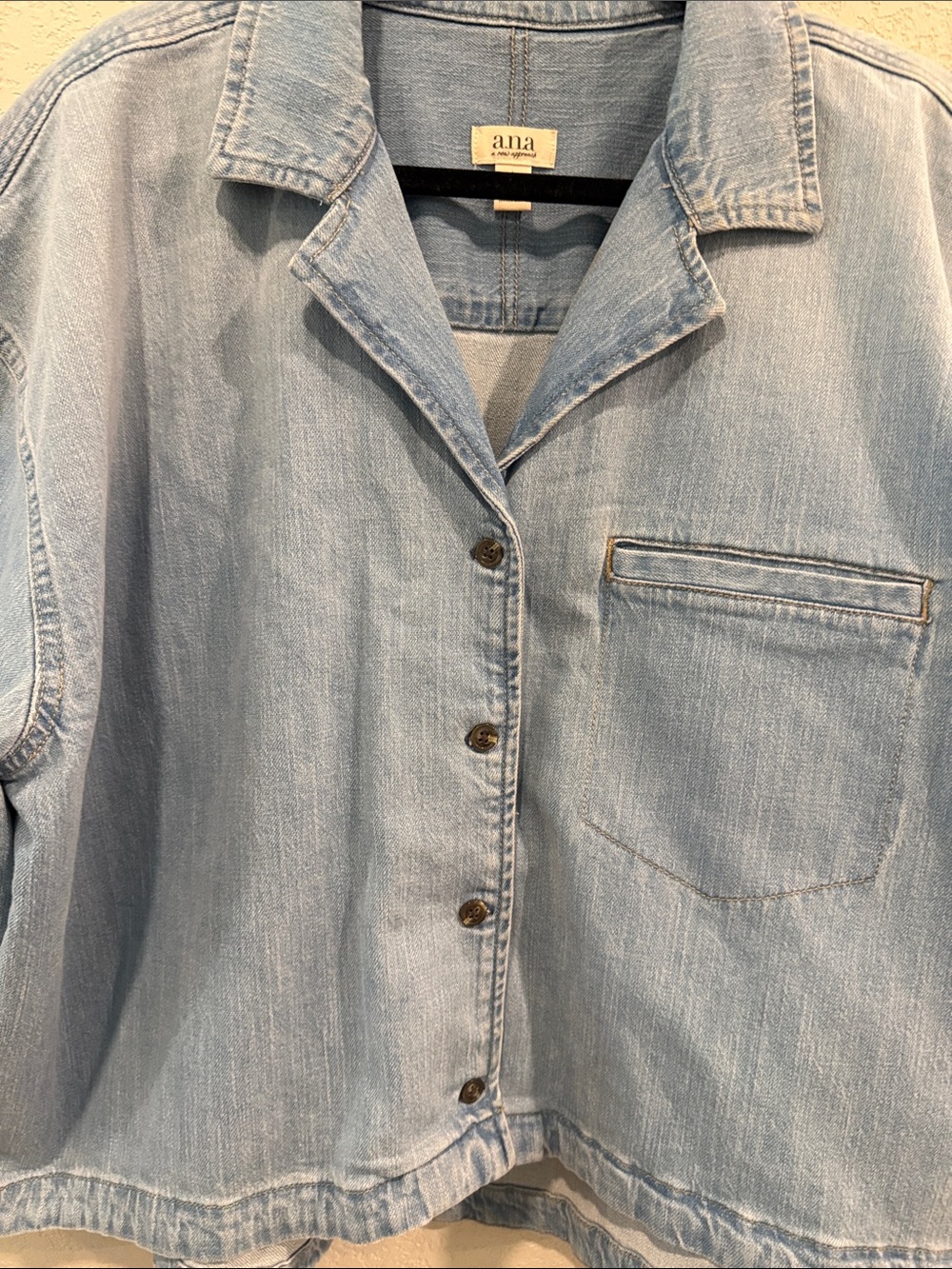 a.n.a Light Blue Denim Oversized Jacket - Picture 7 of 8